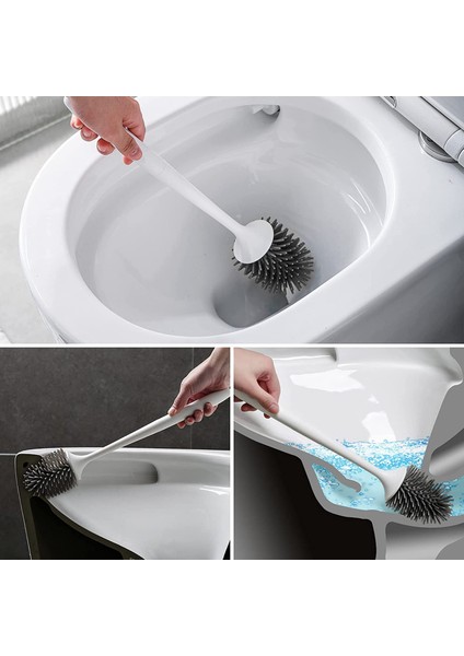 Tutucu ile 2x Tuvalet Fırçası Silikon Tuvalet Kasesi Temizleme Fırçası ve Tutucu Seti (Yurt Dışından) indirimleri