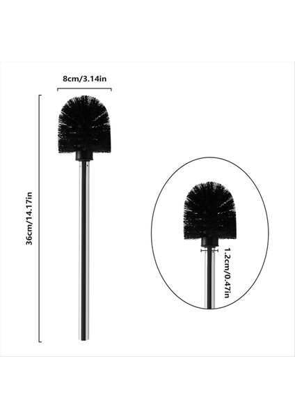 6x Yedek Paslanmaz Çelik Wc Banyo Temizleme Tuvalet Fırçası Siyah Kafa (Yurt Dışından) indirimleri