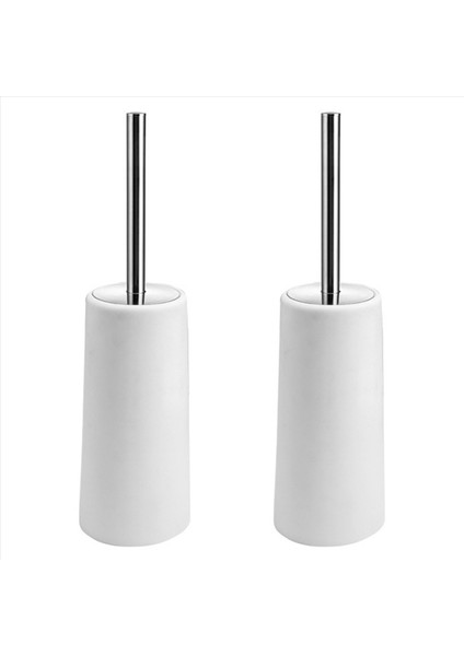 Tuvalet Fırçası ve Tutucu 2 Paket Tuvalet Fırçası 304 Paslanmaz Çelik Uzun Saplı Tuvalet Kase Fırçası Beyaz (Yurt Dışından)