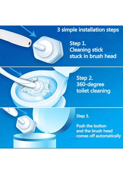 50PCS Tuvalet Temizleme Sünger Kafaları Tek Kullanılabilir Tuvalet Fırçası Bilayer Sünger Tuvalet Fırçası Yatırma Temizlik Değnek Yatırma (Yurt Dışından) fiyatları