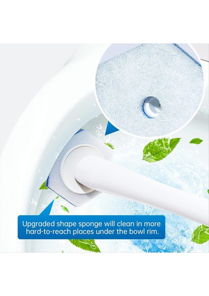 50PCS Tuvalet Temizleme Sünger Kafaları Tek Kullanılabilir Tuvalet Fırçası Bilayer Sünger Tuvalet Fırçası Yatırma Temizlik Değnek Yatırma (Yurt Dışından) fırsatları