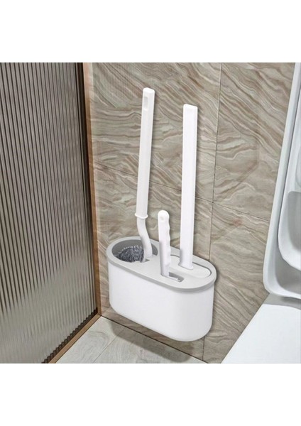 3 Arada 1 Beyaz Tuvalet Fırçası Silikon Duvar Monte Raf Tprs Naylon Detaylı Temizlik Fırça Boşlukları Temizleyici Wc Banyo A (Yurt Dışından) modelleri