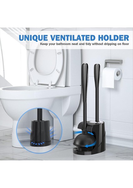 Tuvalet Piston ve Kase Fırçası Banyo Temizliği Için Combo Siyah 1 Set Tuvalet Fırçası (Yurt Dışından) fırsatları