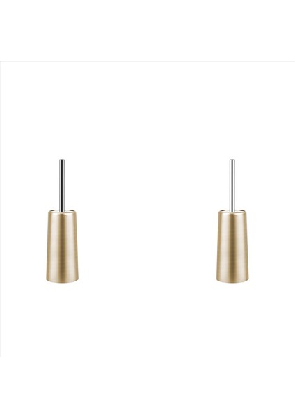 2x Paslanmaz Çelik Tuvalet Fırçası ve Tutucu - Banyo Tuvalet (Altın) Için Tuvalet Kasesi Temizleyici Seti (Yurt Dışından)