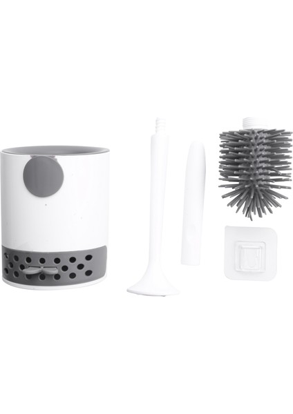 Tutucu Silikon Klozet Temizleme Fırçası ve Tutucu Seti ile Tuvalet Fırçası (Yurt Dışından)