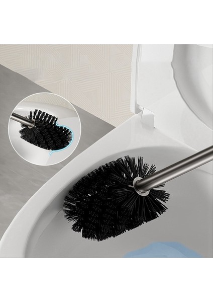 Tuvalet Fırçası Tutucu Duvar Monte Banyo Temizlik Fırçası Alüminyum Tuvalet Fırçası Temizlik Siyah (Yurt Dışından) indirimleri