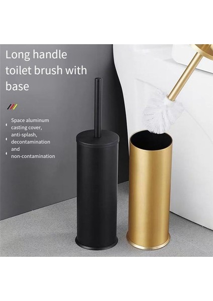 Alüminyum Tuvalet Fırçası ve Tutucu Set Banyo Temizlik Fırçası Banyo Zemin Temizlik Aksesuarlar Black (Yurt Dışından) fiyatları