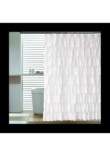 2x Fırfır Duş Perdesi Ev Dekoru Yumuşak Polyester Dekoratif Banyo Aksesuarları Duşlar ve Küvetler Için Harika (Yurt Dışından) fiyatları