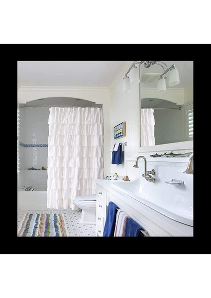 2x Fırfır Duş Perdesi Ev Dekoru Yumuşak Polyester Dekoratif Banyo Aksesuarları Duşlar ve Küvetler Için Harika (Yurt Dışından) indirimleri