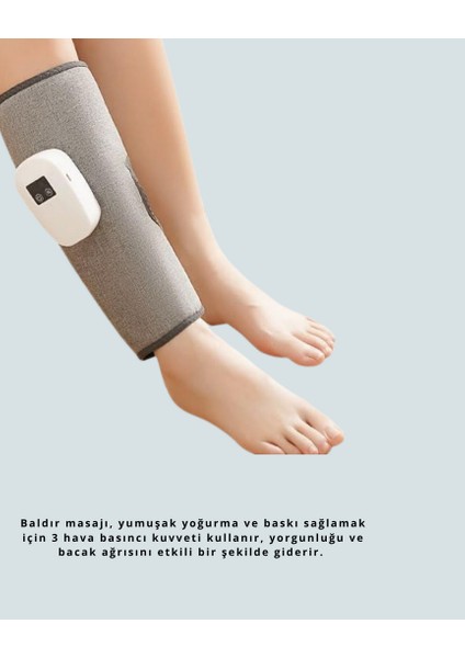 Yzlal Kablosuz Isıtmalı Baldır Masaj Aleti – 3 Hava Basınçlı, Titreşimli ve Sıcak Kompres Fonksiyonlu indirimleri