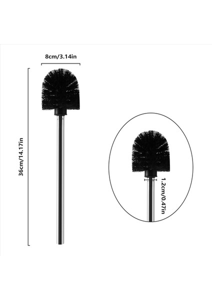 Yedek Paslanmaz Çelik Wc Banyo Temizleme Tuvalet Fırçası Siyah Kafa (Yurt Dışından) indirimleri