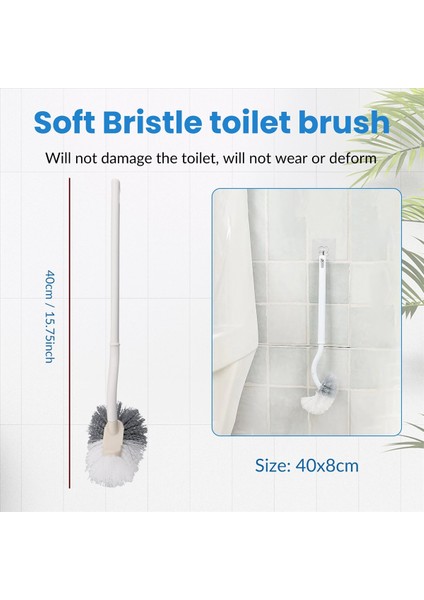 Yumuşak Kıl Tuvalet Fırçası ile Tuvalet Fırçası Duvar Monte Temizleme Fırçası Wc Fırça Derin Temizleme Kompakt Sap (Yurt Dışından) fırsatları