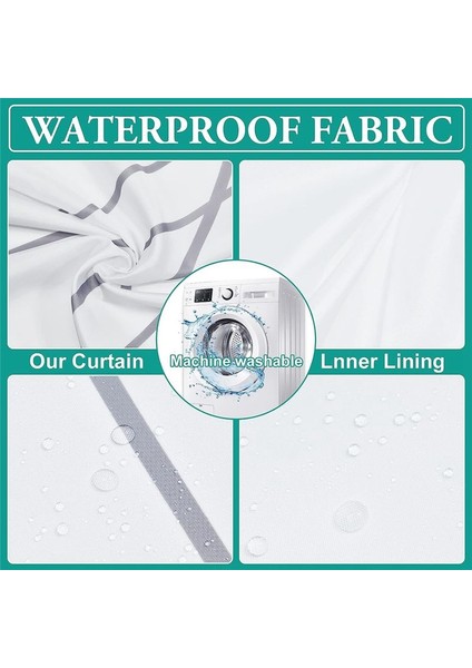 Çizgili Duş Perdesi - Ağır Kumaş Makinesi Yıkanabilir Banyo Için Basit Modern Gri Duş Perdeleri 71X71 Inç (Yurt Dışından) modelleri