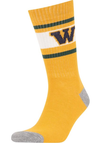 Erkek Rahat Lastikli 3'lü Pamuklu Uzun Çorap