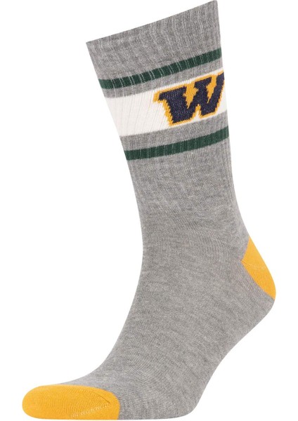 Erkek Rahat Lastikli 3'lü Pamuklu Uzun Çorap