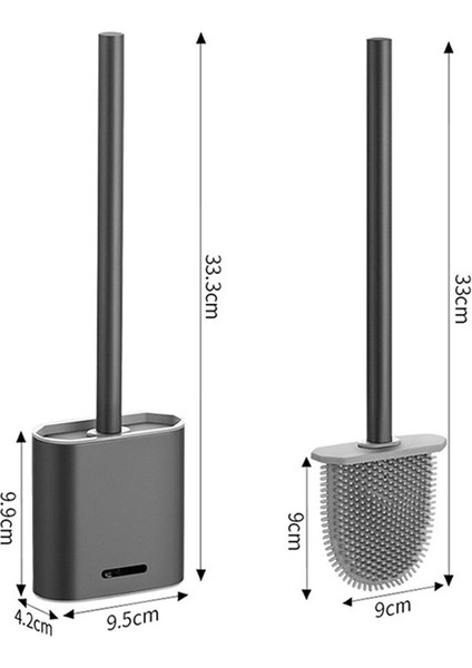 Premium Silikon Tuvalet Fırçası - Gri - Duvar Montajı ve Turbo Kurutma ile Tuvalet Fırça Tutucu (Yurt Dışından) fiyatları