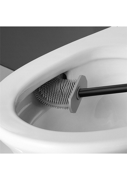 Premium Silikon Tuvalet Fırçası - Gri - Duvar Montajı ve Turbo Kurutma ile Tuvalet Fırça Tutucu (Yurt Dışından) fırsatları