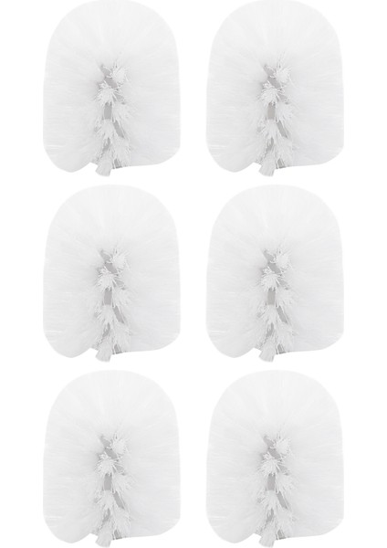 Yedek Yedek Banyo Aksesuarı Düz Plastik Tuvalet Temizlik Fırçaları Baş Tutucular Beyaz (6x Beyaz Kafalar) (Yurt Dışından)