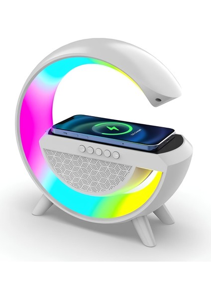 Kablosuz Şarj Standlı Rgb Hoparlör