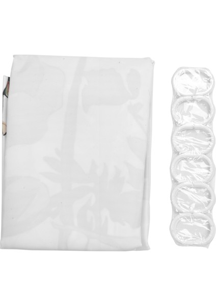 12 Kancalı Çiçek Duş Perdesi Suluboya Botanik Çiçekler Dekoratif Banyo Perdesi Modern Banyo Aksesuarları (Yurt Dışından)