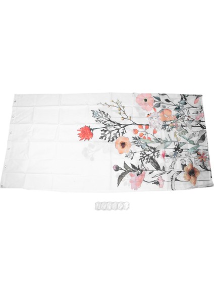 12 Kancalı Çiçek Duş Perdesi Suluboya Botanik Çiçekler Dekoratif Banyo Perdesi Modern Banyo Aksesuarları (Yurt Dışından) fiyatları