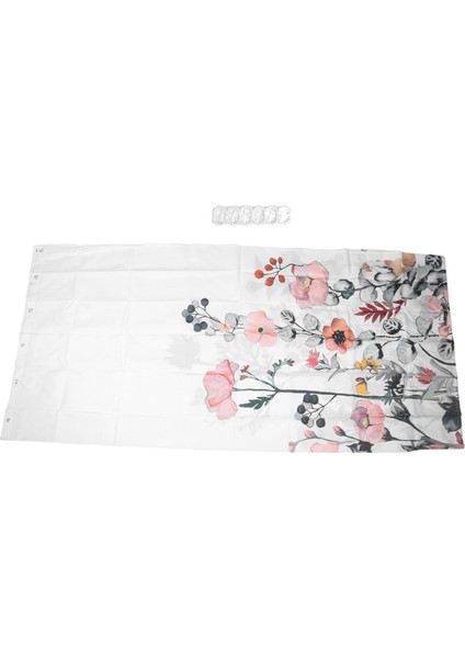 12 Kancalı Çiçek Duş Perdesi Suluboya Botanik Çiçekler Dekoratif Banyo Perdesi Modern Banyo Aksesuarları (Yurt Dışından) modelleri