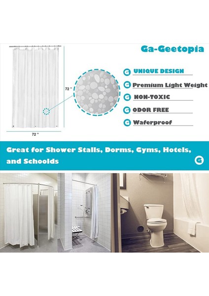 2x Şeffaf Duş Perdesi Astar Çakıl Deseni Hafif Plastik Banyo Duş Perdesi (Yurt Dışından) fiyatları