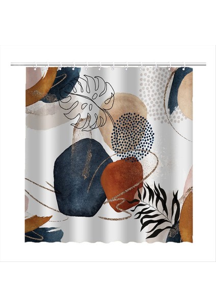 Duş Perdesi Su Geçirmez Kumaş Boho Banyo Perdeleri Ev Banyo Perdeleri Kancalar ile Aksesuarlar-B (Yurt Dışından)