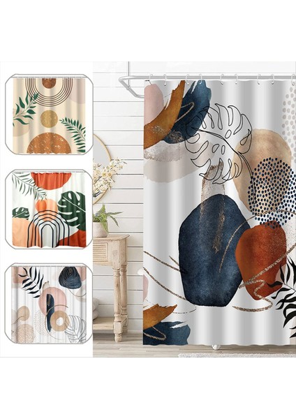 Duş Perdesi Su Geçirmez Kumaş Boho Banyo Perdeleri Ev Banyo Perdeleri Kancalar ile Aksesuarlar-B (Yurt Dışından) fiyatları