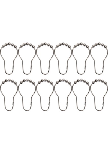 Cilalı Krom Yuvarlanan Duş Perdesi Yüzükler - 12 Ağır Hizmet Kancası Seti (Yurt Dışından)