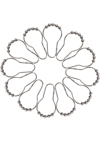 Cilalı Krom Yuvarlanan Duş Perdesi Yüzükler - 12 Ağır Hizmet Kancası Seti (Yurt Dışından) fiyatları