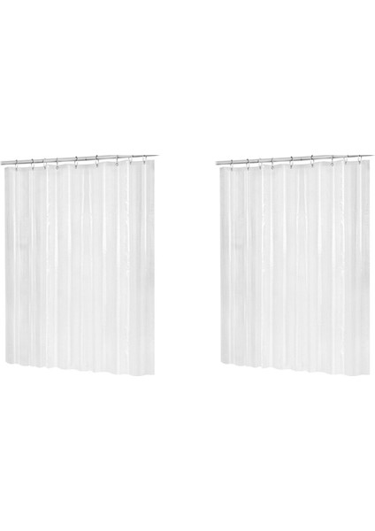 2x 180CMX180CM Plastik Peva Su Geçirmez Duş Perdesi Şeffaf Beyaz Temizlik (Yurt Dışından)