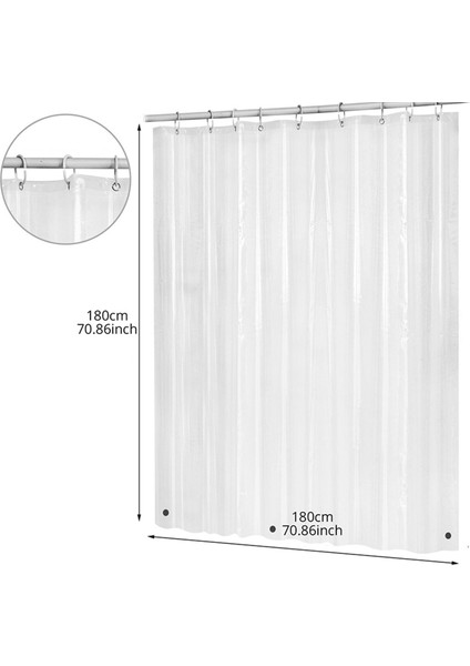 2x 180CMX180CM Plastik Peva Su Geçirmez Duş Perdesi Şeffaf Beyaz Temizlik (Yurt Dışından) indirimleri