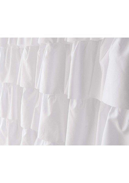 Fırfır Duş Perdesi Ev Dekoru Yumuşak Polyester Dekoratif Banyo Aksesuarları Duşlar ve Küvetler Için Harika 71 Inç x 71 Inç (Yurt Dışından)