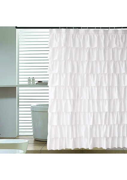 Fırfır Duş Perdesi Ev Dekoru Yumuşak Polyester Dekoratif Banyo Aksesuarları Duşlar ve Küvetler Için Harika 71 Inç x 71 Inç (Yurt Dışından) fiyatları