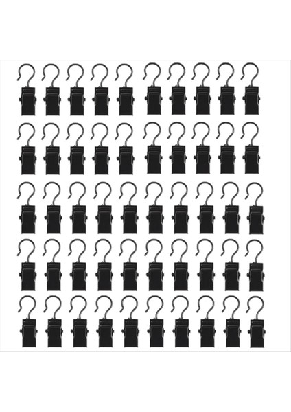 50PCS Metal Perde Klipler Kanca Havlu Fotoğraf Klipsleri Ana Pencere Aksesuarları Sağlam ve Dayanıklı Demir Drapery Hook (Yurt Dışından)