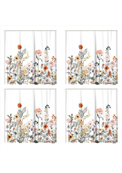 48 Kancalı Çiçek Duş Perdesi Suluboya Botanik Çiçekler Dekoratif Banyo Perdesi Modern Banyo Aksesuarları (Yurt Dışından) fiyatları