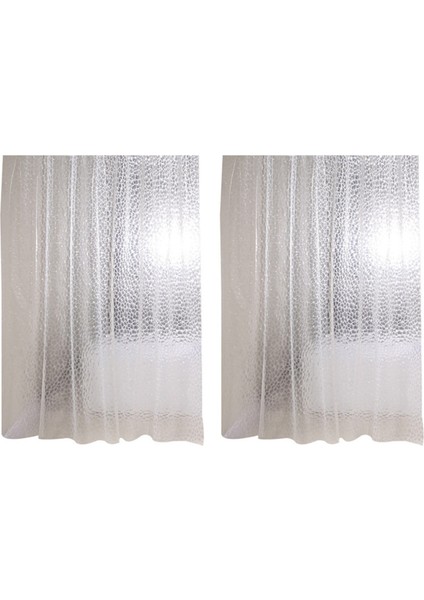2x Clear Eva Duş Perdesi Astar Su Geçirmez Şeffaf 3D Su Kare Banyo Perdesi 71 Inç x 79INCH 24 Kanca (Yurt Dışından)
