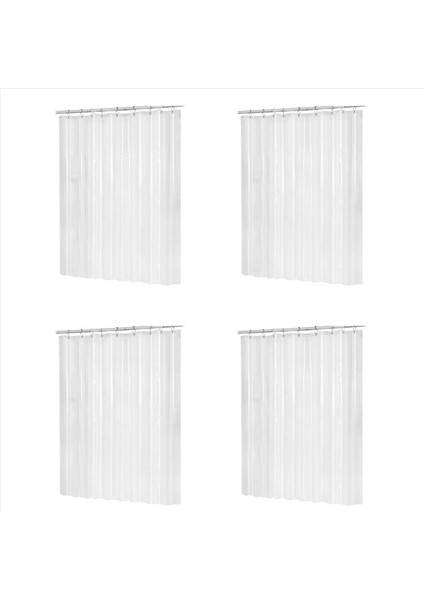 4set 180CMX180CM Plastik Peva Su Geçirmez Duş Perdesi Şeffaf Beyaz Temizlik (Yurt Dışından)