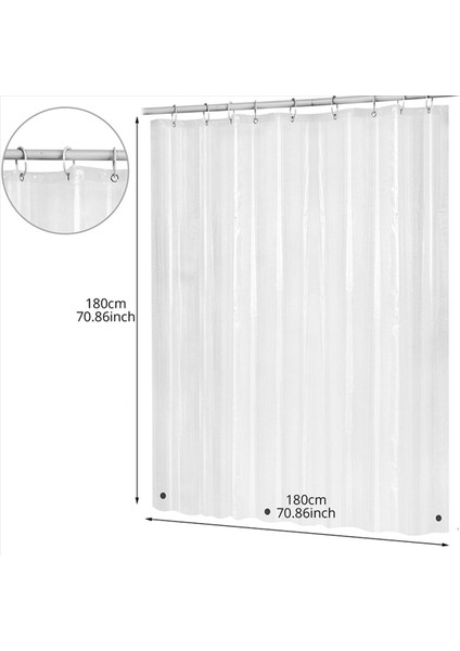 4set 180CMX180CM Plastik Peva Su Geçirmez Duş Perdesi Şeffaf Beyaz Temizlik (Yurt Dışından) modelleri