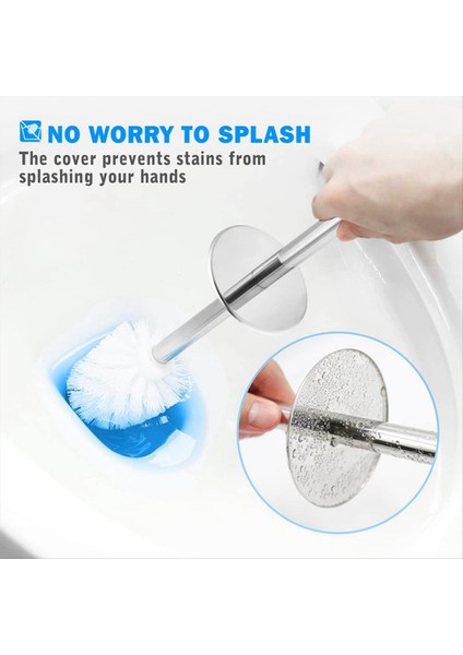 Tuvalet Fırçası ve Tutucu 2 Paket Tuvalet Fırçası 304 Paslanmaz Çelik Uzun Saplı Tuvalet Kase Fırçası Beyaz (Yurt Dışından) fırsatları