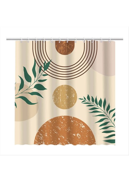 Duş Perdesi Su Geçirmez Kumaş Boho Banyo Perdeleri Ev Banyo Perdeleri Kancalar ile Aksesuarlar-C (Yurt Dışından)