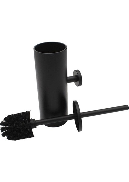 Siyah Tuvalet Fırçası Tutucu Çelik Temizleme Aracı Dayanıklı Dikey Monte Duvar Banyo Tuvalet Fırçası (Yurt Dışından)