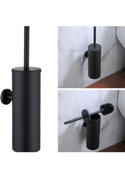 Siyah Tuvalet Fırçası Tutucu Çelik Temizleme Aracı Dayanıklı Dikey Monte Duvar Banyo Tuvalet Fırçası (Yurt Dışından) fırsatları