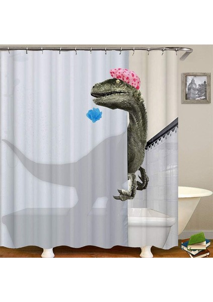 Komik Dinozor Duş Perdesi Banyo Perdesi ile Kanca Karikatür Banyo Dinozor Kumaş Duş Perdesi Çocuklar Için (Yurt Dışından) indirimleri