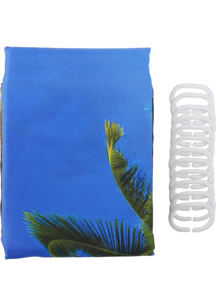 Su Geçirmez Polyester Kumaş Banyo Duş Perdesi Şeffaf Panel Dekor 12 Kanca (Yurt Dışından) fırsatları