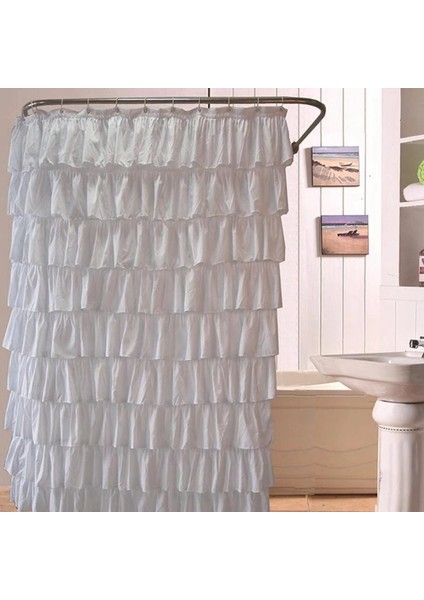 Su Geçirmez Oluklu Kenar Duş Perdesi Fırfır Banyo Perde Dekorasyonu (Yurt Dışından) modelleri