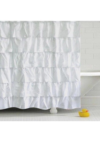 Su Geçirmez Oluklu Kenar Duş Perdesi Fırfır Banyo Perde Dekorasyonu (Yurt Dışından) indirimleri