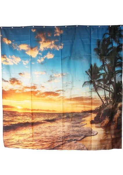 Su Geçirmez Polyester Kumaş Banyo Duş Perdesi Şeffaf Panel Dekor 12 Kanca (Yurt Dışından) modelleri