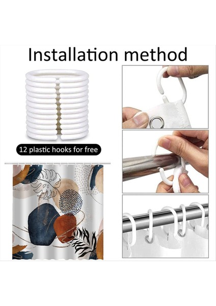 Duş Perdesi Su Geçirmez Kumaş Boho Banyo Perdeleri Ev Banyo Perdeleri Kancalar ile Aksesuarlar-C (Yurt Dışından) fırsatları